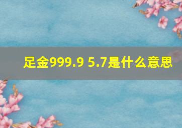 足金999.9 5.7是什么意思